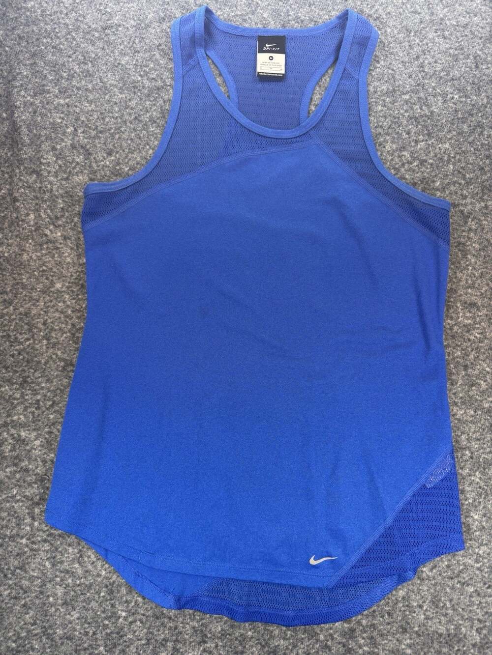 Nike Dri-FIT Women Med Blue Racerback Scoop Neck Tank Top Breathable Knit A206